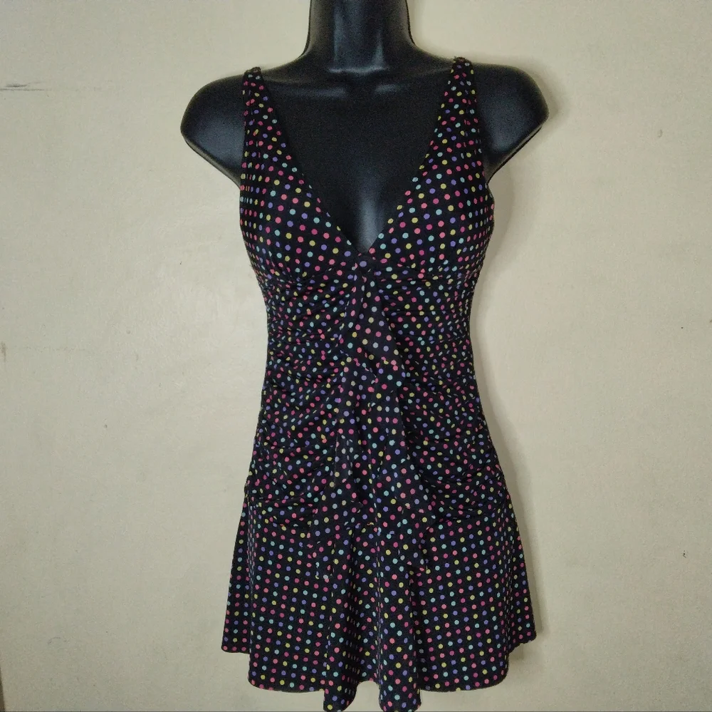 Vtg Victoria's Secret Sexy Little Thing Multi-Colored Polka Dot Dress Size S - Picture 1 of 14